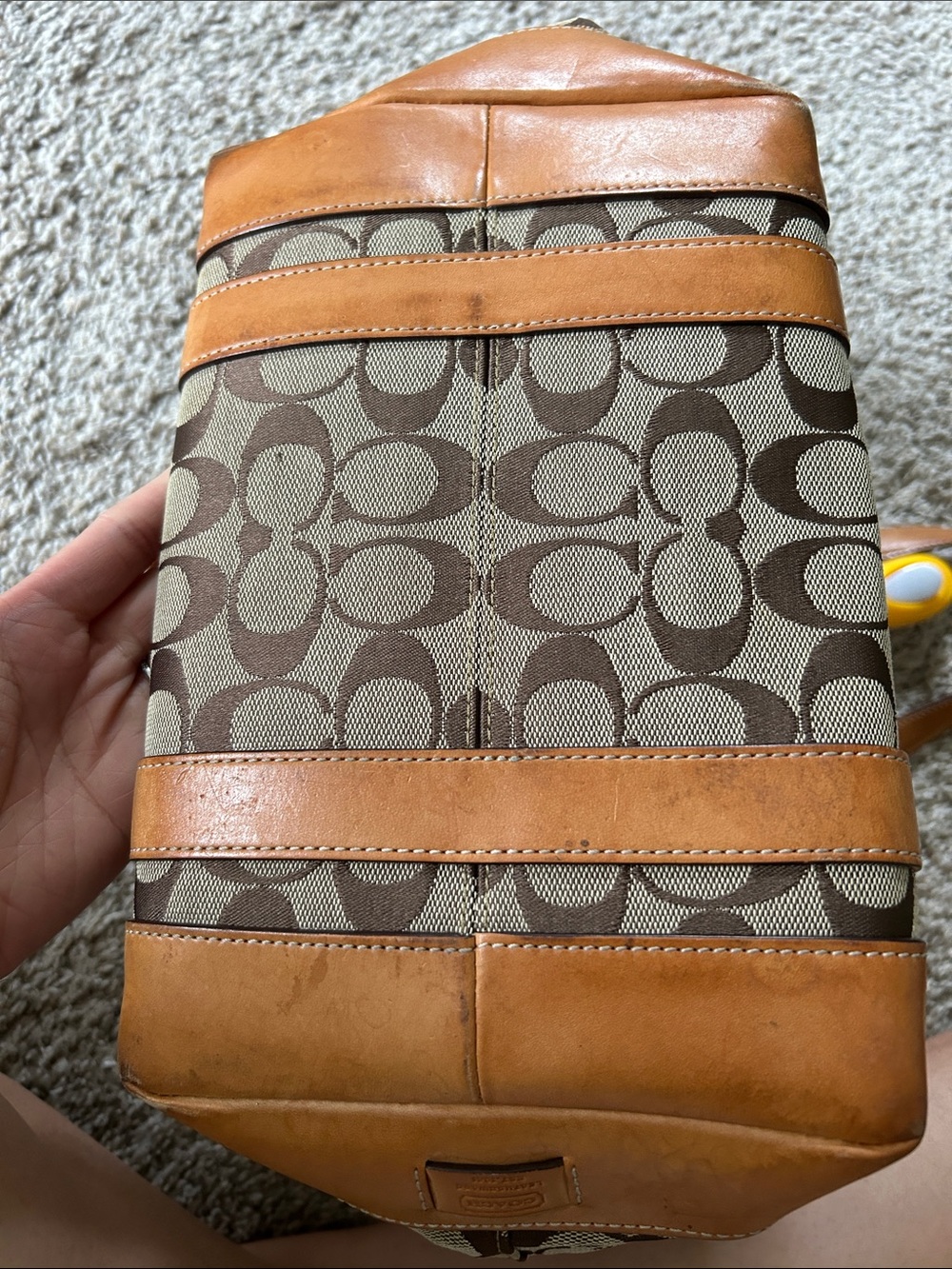 Coach vintage Brown and Tan Signature Canvas Tote - Picture 3 of 4